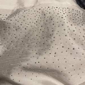 Luxurious Crystal-Studded Cream Drapes